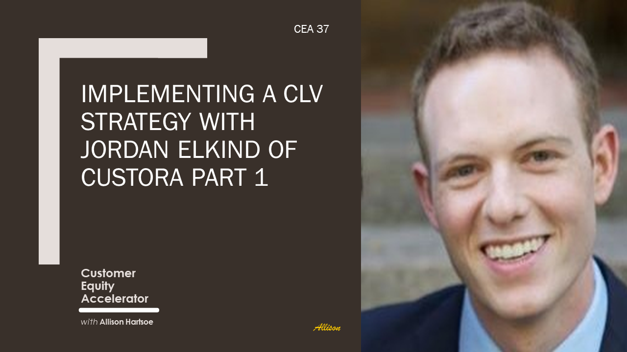 37 | Implementing a CLV strategy with Jordan Elkind of Custora Part 1