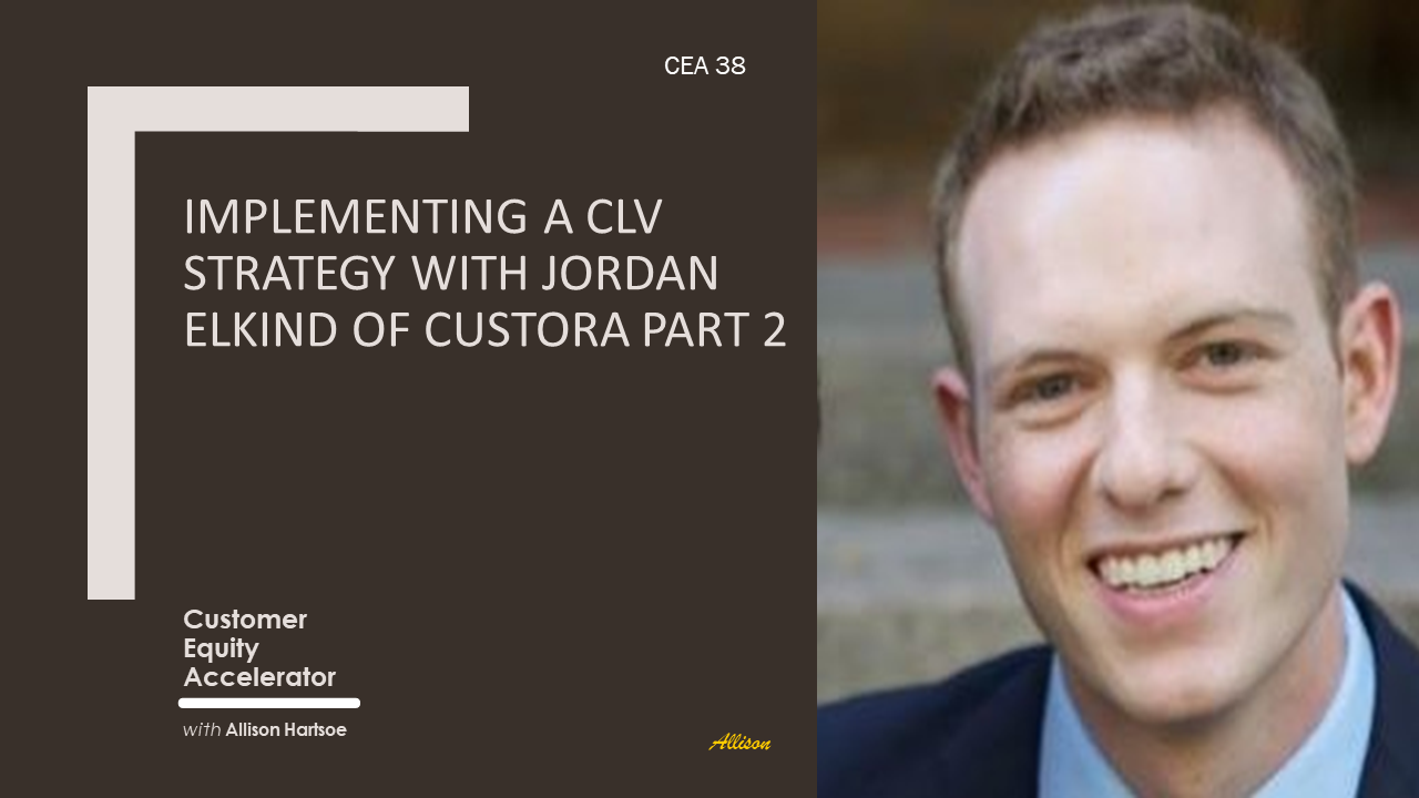 38 | Implementing a CLV strategy with Jordan Elkind of Custora Part 2