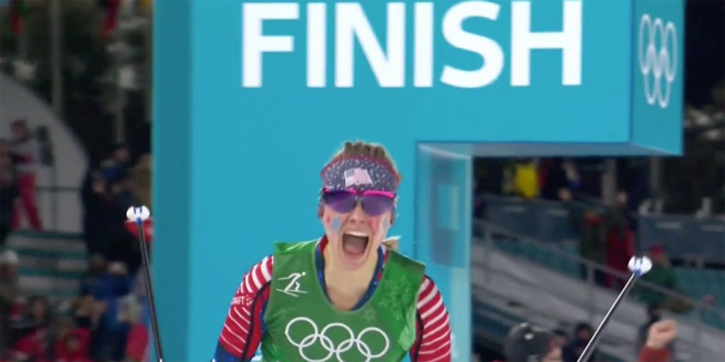 Comcast Spliced Footage of Jessie Diggins’ Historic Gold Medal Win Into Its Epic Same-Day Olympics Spot