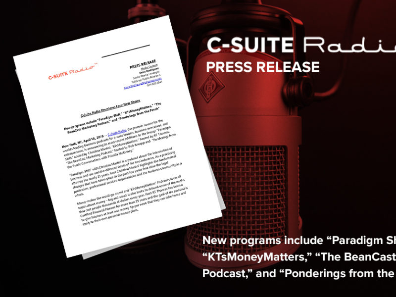 New programs include “Paradigm Shift,” “KTsMoneyMatters,” “The BeanCast Marketing Podcast,” and “Ponderings from the Perch”