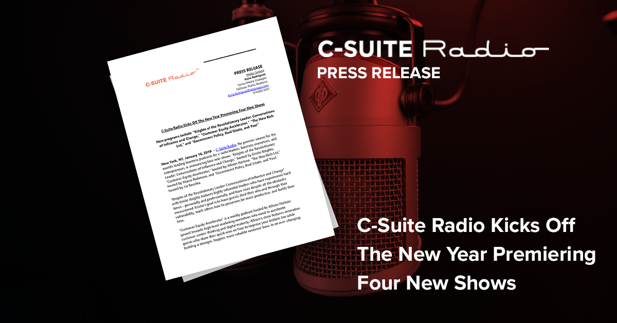 C-Suite Radio Kicks Off The New Year Premiering Four New Shows