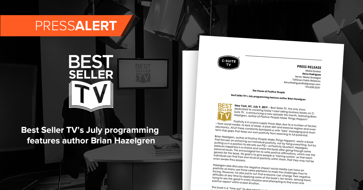 Best Seller TV’s July programming features author Brian Hazelgren