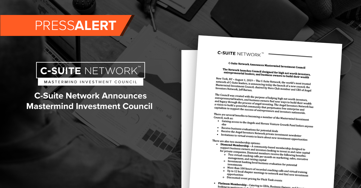 The Network Launches Council Designed for High Net Worth Investors, Entrepreneurial Leaders, and Business Owners to Build Their Wealth